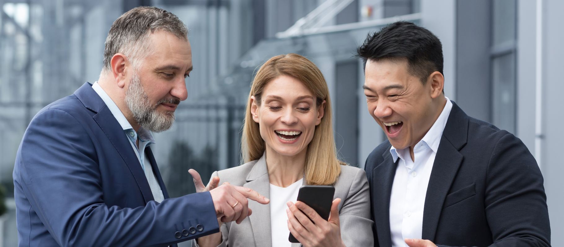 Business partners celebrating financial growth success