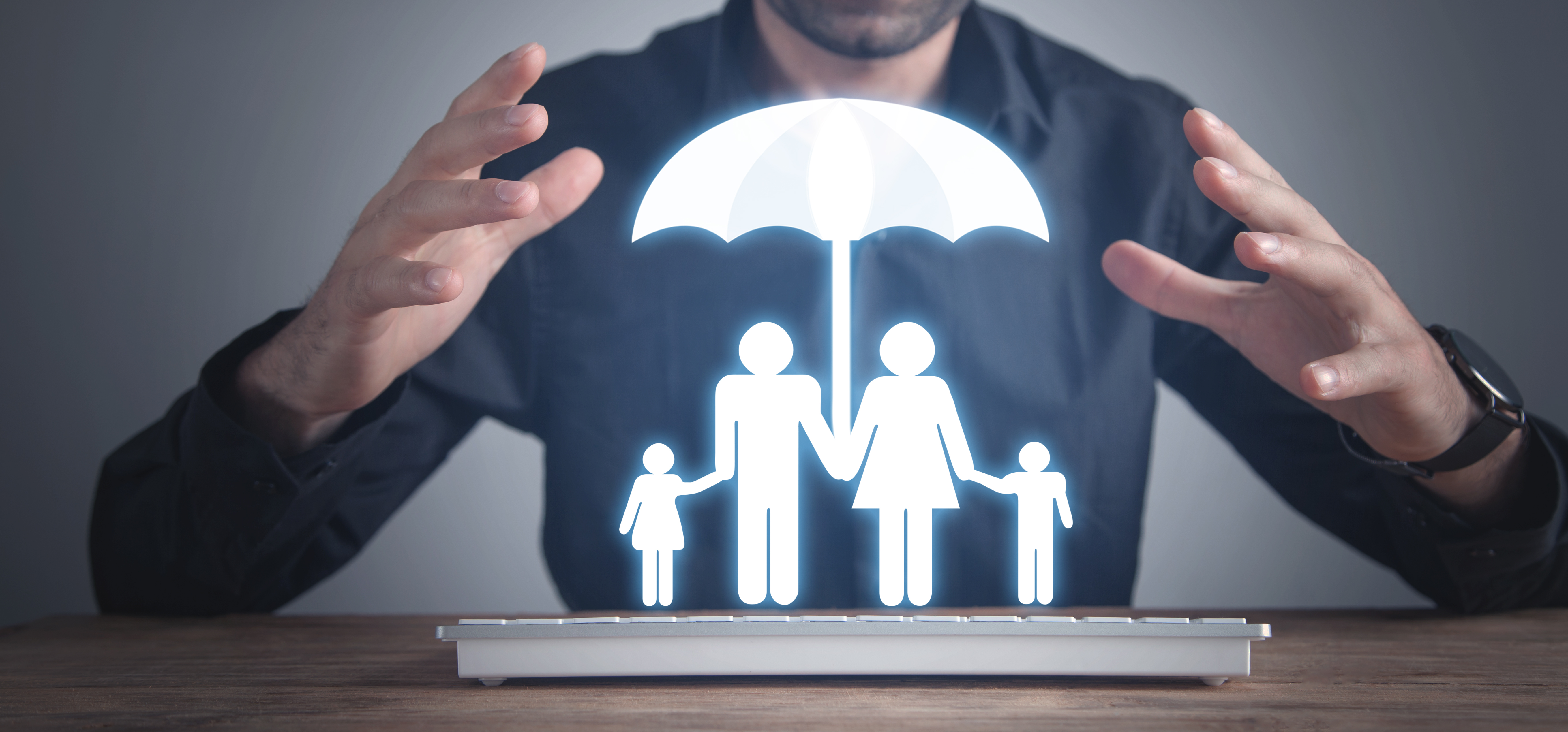 Family protected by a life insurance plan